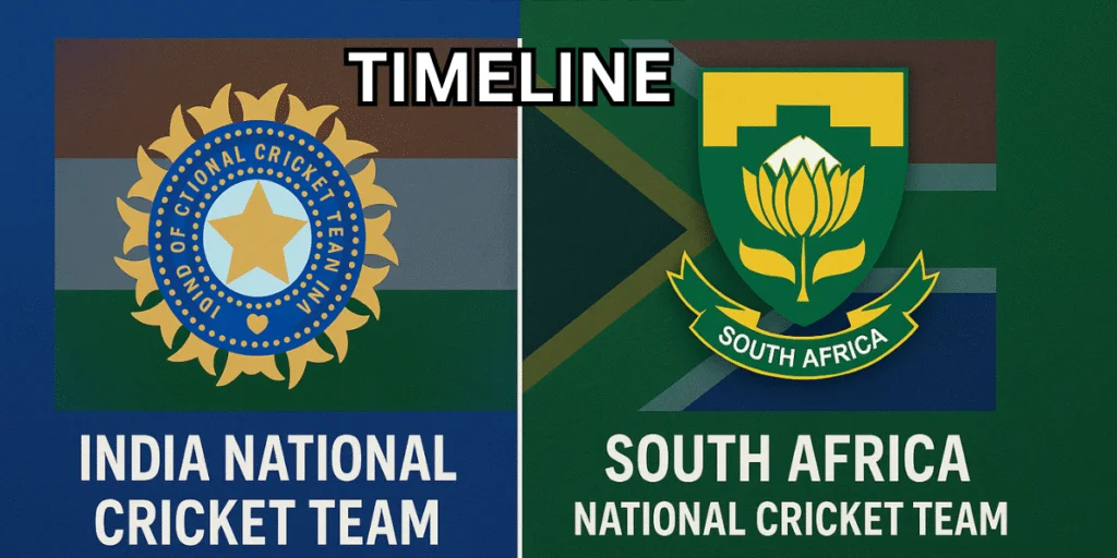 India National Cricket Team vs South Africa National Cricket Team Timeline